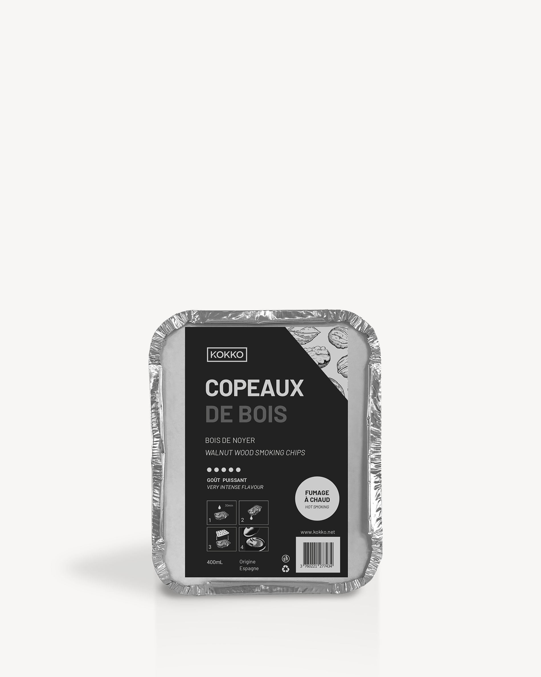Boite de copeaux de bois pour fumage à chaud - noyer
