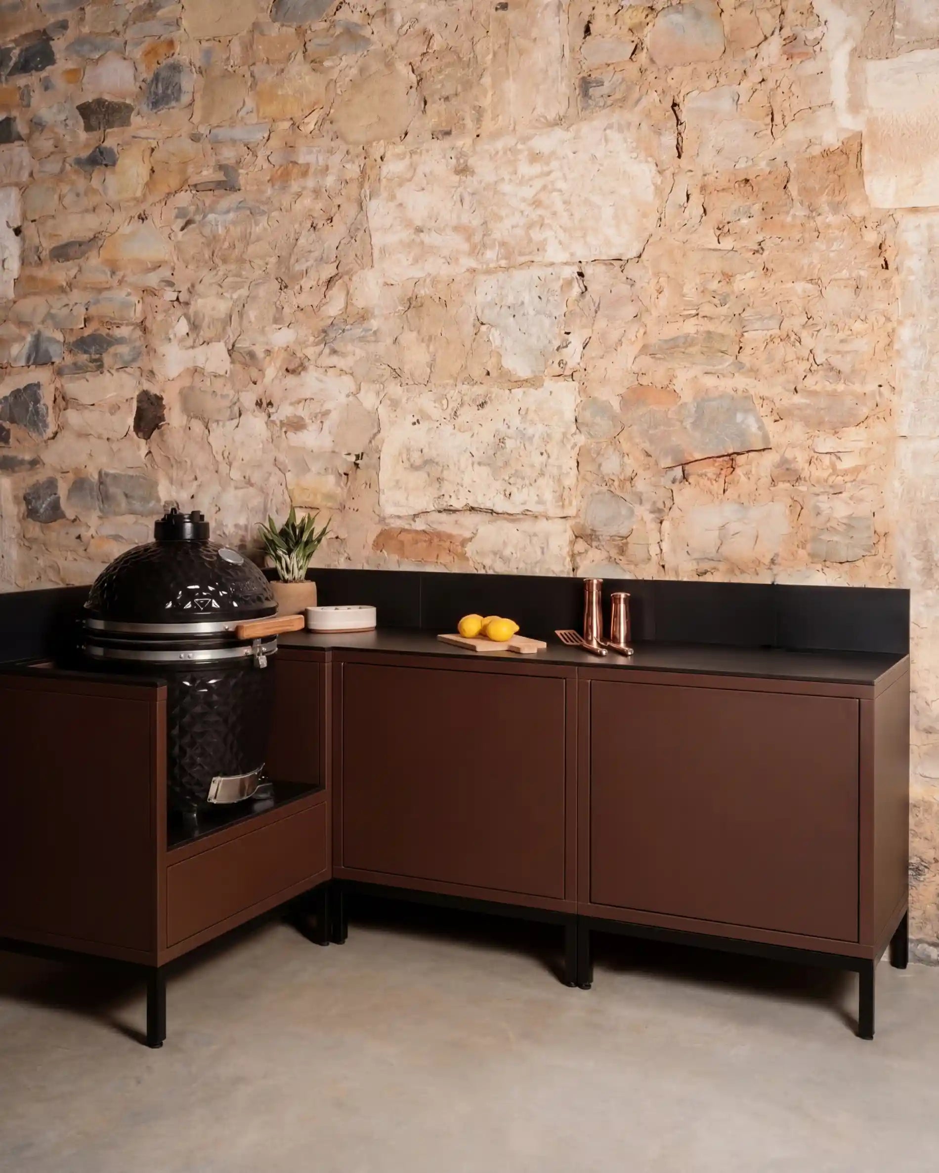 Cuisine d'extérieur PILOTIS - 4 modules avec angle pour Kokko