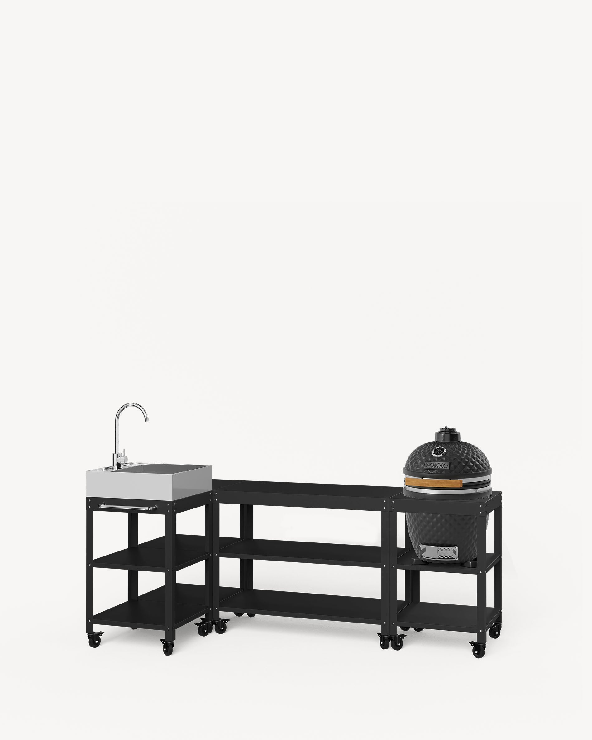 Modules dessertes en métal pour kamado Kokko