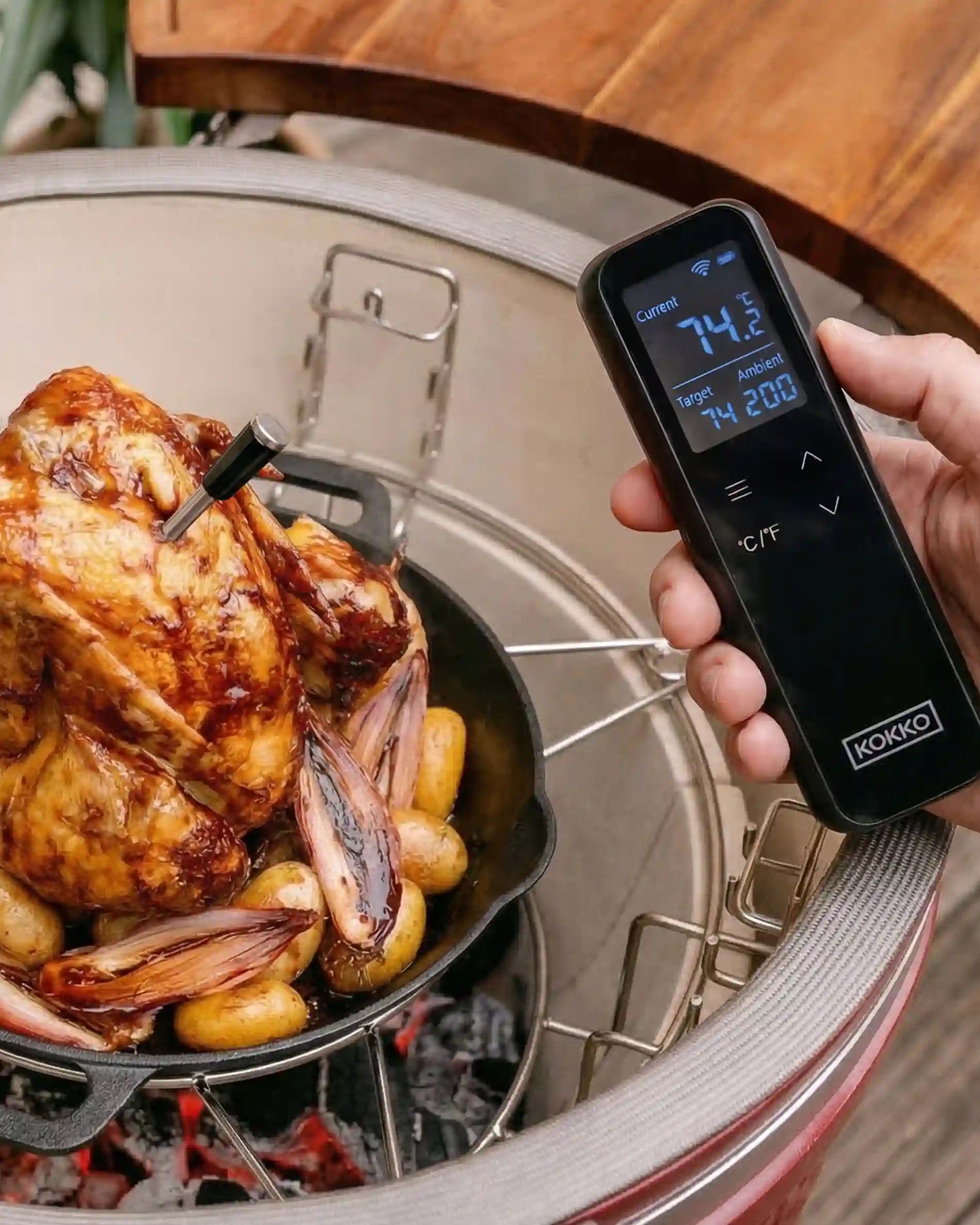 Thermomètre sonde connecté pour cuisson au kamado Kokko