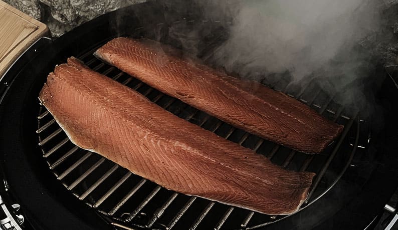 Truite fumée au barbecue